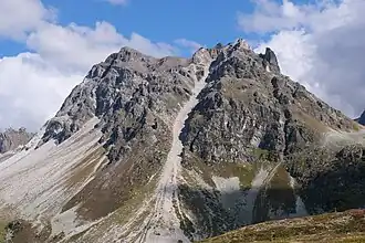 Le Toûno vu depuis le chemin de l'hôtel Weisshorn, au-dessus de Saint-Luc.