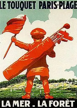 dessin du caddie de dos, emblème du Touquet-Paris-Plage