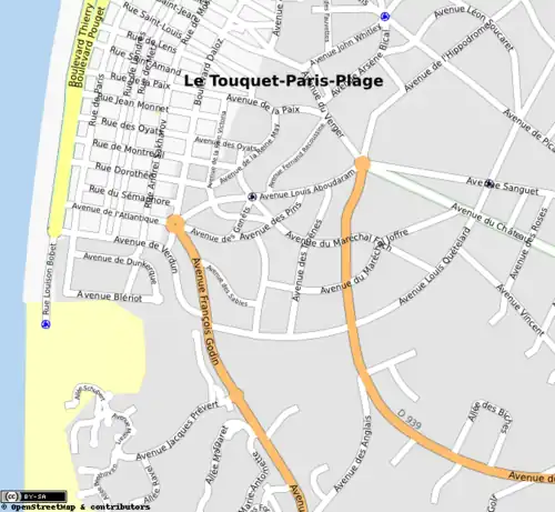 Carte des voies au centre de la commune