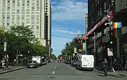 Le Village gai de Montréal, situé principalement sur la rue Sainte-Catherine Est dans l’arrondissement Ville-Marie, est le plus grand village gai d’Amérique du Nord.