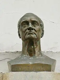 Auguste Comte (vers 1840), bronze, Paris, temple de l’Humanité.