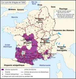 Le concile d'Agde en 506.