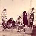Le lion du marabout, 1864. Tirage sur papier albuminé d'après un négatif sur verre.