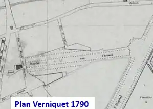 Le marché en 1790 après plantation d'arbres.