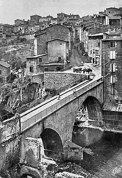 Le pont de Seychalles au début du XXe siècle (vue amont)