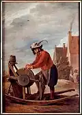 Le tableau du rémouleur de David Teniers le Jeune, musée du Louvre.