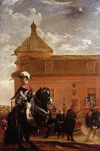 La leçon d'équitation du prince Balthazar-Charles, 1636, par Diego Vélasquez