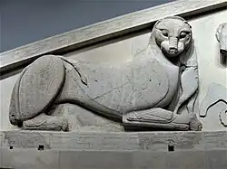 Panthère. Fronton. Temple d'Artémis, v.590-580. Corfou. Calcaire.