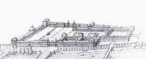Palais du Louvre, projet en partie réalisé.