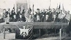 La nouvelle bannière de la légion des Bayonnais est présentée au Comité des volontaires polonais, 1914.