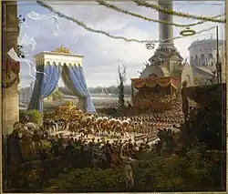 Louis-François Lejeune, Entrée de Charles X à Paris, par la barrière de la Villette, après son sacre. 6 juin 1825.