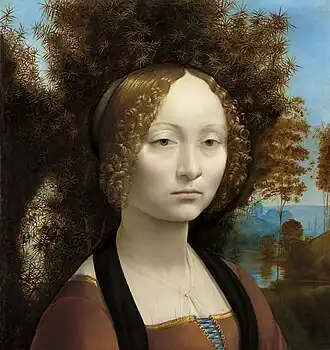 Leonardo da Vinci, Portrait de Ginevra de' Benci, vers 1474.