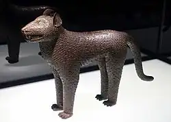 Aquamanile ; XVIIe&nbsp;siècle; laiton; Musée ethnologique de Berlin (Allemagne).