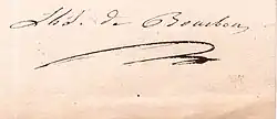 Signature de Louis&nbsp;VI Henri de Bourbon-Condé