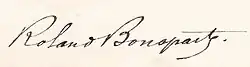 signature de Roland Bonaparte