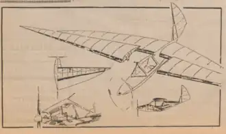 Détails de l'étude de Michel Minéo sur le vol humain - Les Ailes, n° 812 , janvier 1937.