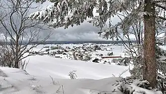 Vue aérienne de la station.