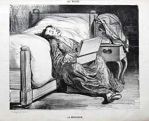 Les Muses, La Musique (1839), lithographie.
