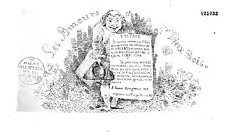 Page de titre de l'ouvrage de Rodolphe Töpffer Les amours de Mr Vieux-Bois (1837).