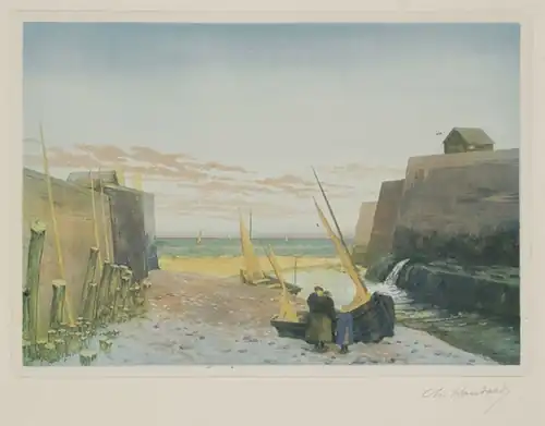 Les anciennes jetées du Tréport (1898).