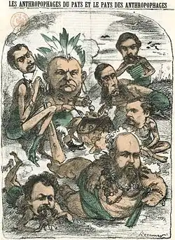 Gaston de Saint-Valry (en haut, à droite), L'Indépendance parisienne, 1868.