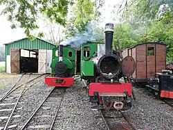 Chemin de fer du Val de Passey : Les locomotives au dépôt.
