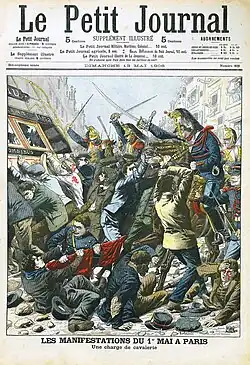 « Les manifestations du 1er mai à Paris. Une charge de cavalerie », Le Petit Journal, 13 mai 1906.