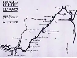 Carte des ports du canal.