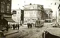 Tramways à la place D'Youville en 1944.