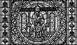 Vitrail représentant Énosh dans la cathédrale de Lyon