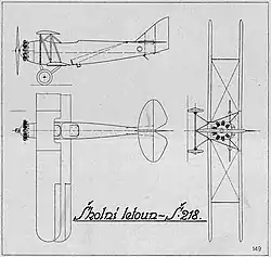Description de l'image Letov Š-218 (dispozice).jpg.