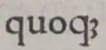 Et dans ‹&nbsp;quoqꝫ&nbsp;›, l’abréviation de quoque, dans Publius Vergilius Maro, Opera, 1475.