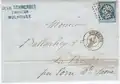 Lettre de Mulhouse de 1866, affranchie avec le cachet français Gros Chiffres 2578