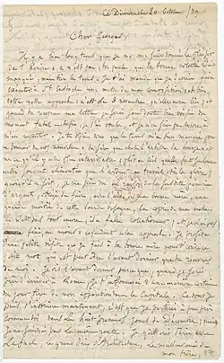 Lettre de Ch. Gounod et de J. Bousquet à G. Bousquet, 20 octobre 1839.