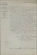 Lettre de Jules Ferry au maire de Clermont-Ferrand à propos du dépôt légal