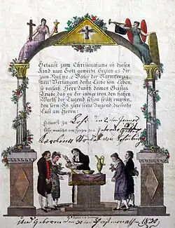 Lettres de baptême protestantes 1831.