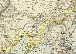 Carte anglophone ancienne du nord-est de la Chine.