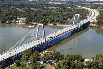 Vue aérienne du pont