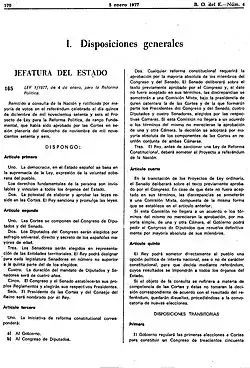 Description de l'image Ley para la Reforma politica BOE.jpg.