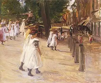 Sur le chemin de l'école à Edam, 1904