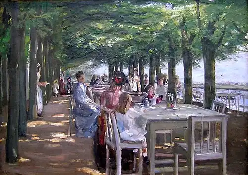 Terrasse du restaurant Jacob à Nienstedten au bord de l'Elbe, 1902Kunsthalle de Hambourg