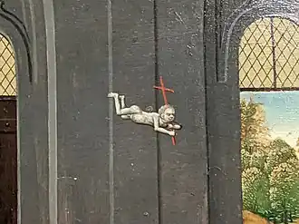 L'Enfant Jésus sous la forme d'un homoncule, Vie de la Vierge d'Aix-la-Chapelle par le maître éponyme, vers 1485.