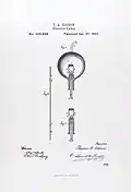 Ampoule à incandescence Edison décrite dans un brevet de 1880.