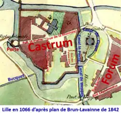 L'enceinte et ses fossés en 1066