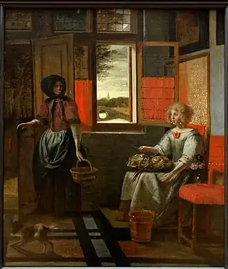 Pieter de Hooch, Jeune Femme et sa servante, vers 1675.