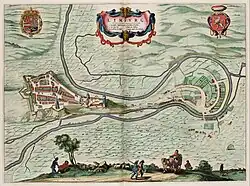 Carte de la ville de Limbourg-sur-Vesdre au XVIe&nbsp;siècle.