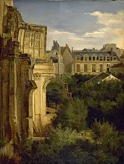 Vue des ruines de Saint-Thomas-du-Louvre et de l'hôtel Longueville, Salon de 1833, musée Carnavalet