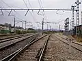 Gare de Mollet - Sant Fost: Début de la ligne Castellbisbal / el Papiol - Mollet (voies qui partent vers la droite) sur la ligne Barcelone - Gérone - Portbou.