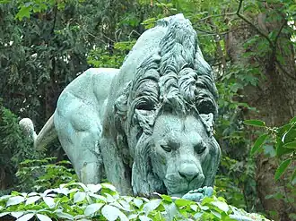 Vue détaillée d'un lion d'Alfred Jacquemart (1858).