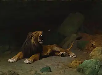 Jean-Léon Gérôme, Lion tentant de saisir un papillon (1889).